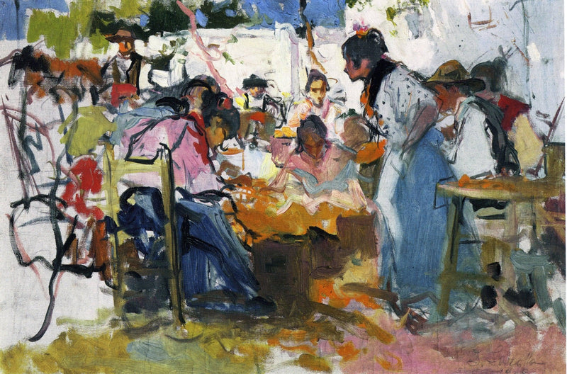 Net Menders in Valencia by Joaquín Sorolla — Oil Painting Reproduction