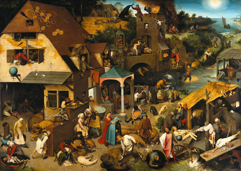 Netherlandish Proverbs by Pieter Bruegel the Elder — Oil Painting Reproduction