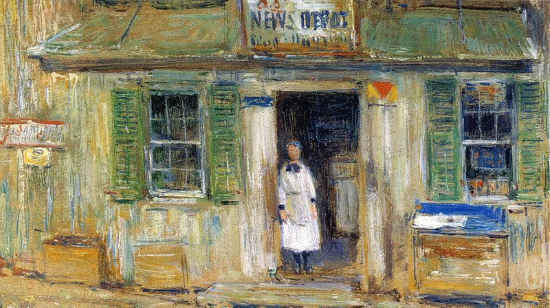 News Depot, Cos Cob by Childe Hassam — Oil Painting Reproduction