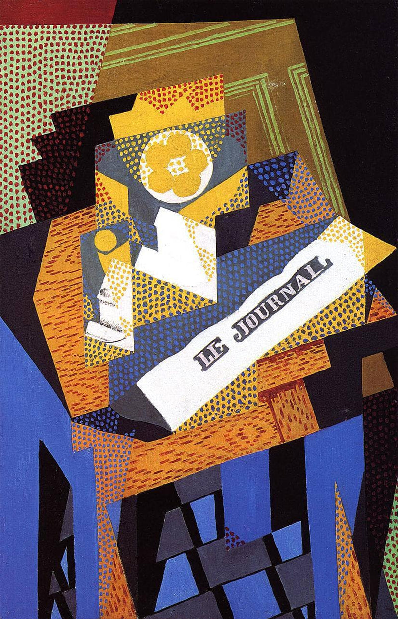 Newspaper and Fruit Dish by Juan Gris — Oil Painting Reproduction