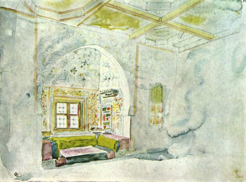 Niche space in the palace of the Sultan of Meknes by Eugene Delacroix — Oil Painting Reproduction
