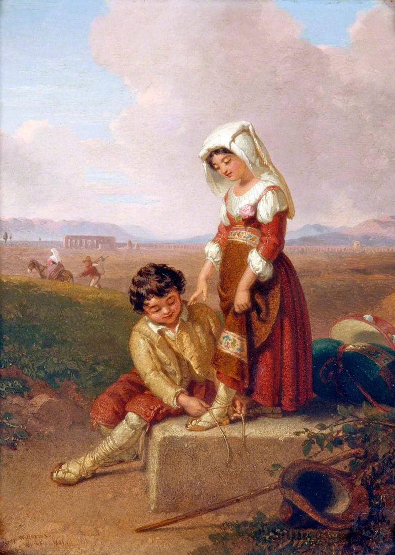 Italian Peasant Children by Penry Williams — Oil Painting Reproduction