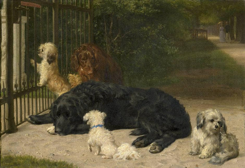 No Dogs Allowed by Otto Bache — Oil Painting Reproduction