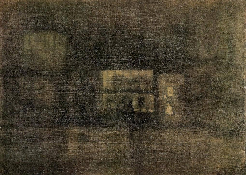 Nocturne Black and Gold - The Rag Shop, Chelsea by James McNeill Whistler — Oil Painting Reproduction