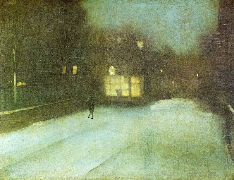 Nocturne in Grey and Gold: Chelsea Snow by James McNeill Whistler — Oil Painting Reproduction