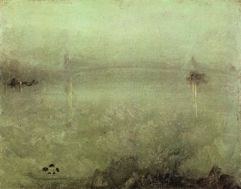 Nocturne: Silver and Opal â Chelsea by James McNeill Whistler — Oil Painting Reproduction