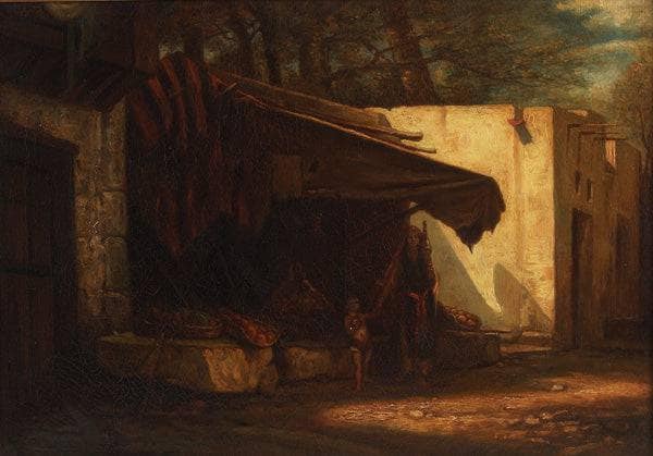 North African Dwelling by Alexandre-Gabriel Decamps — Oil Painting Reproduction