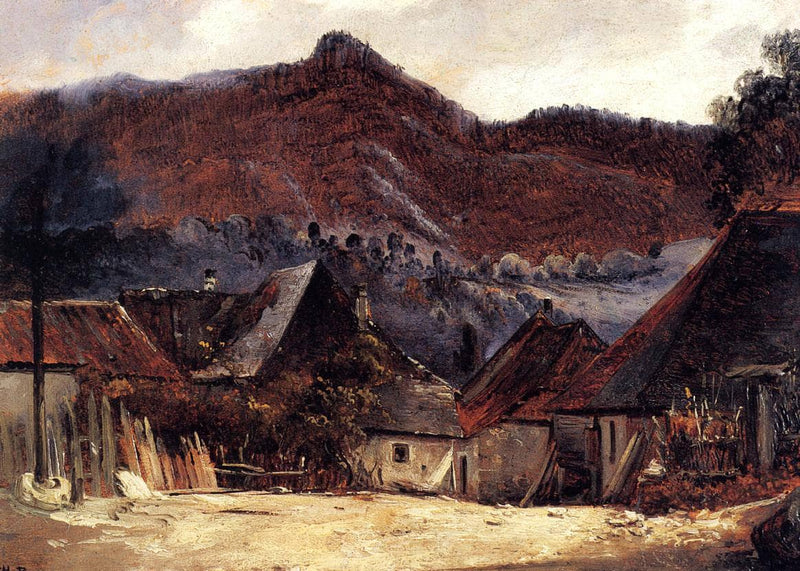 Cottages in the Jura by Theodore Rousseau — Oil Painting Reproduction
