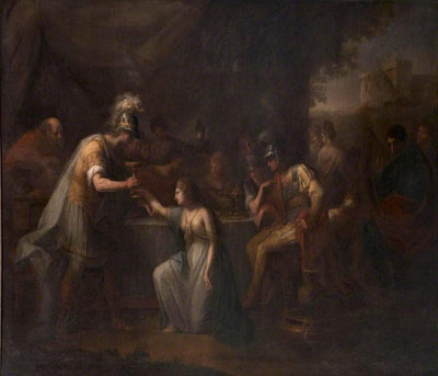 Vortigern, King of Britain, Enamoured with Rowena at the Banquet of Hengist, the Saxon General in modern living room