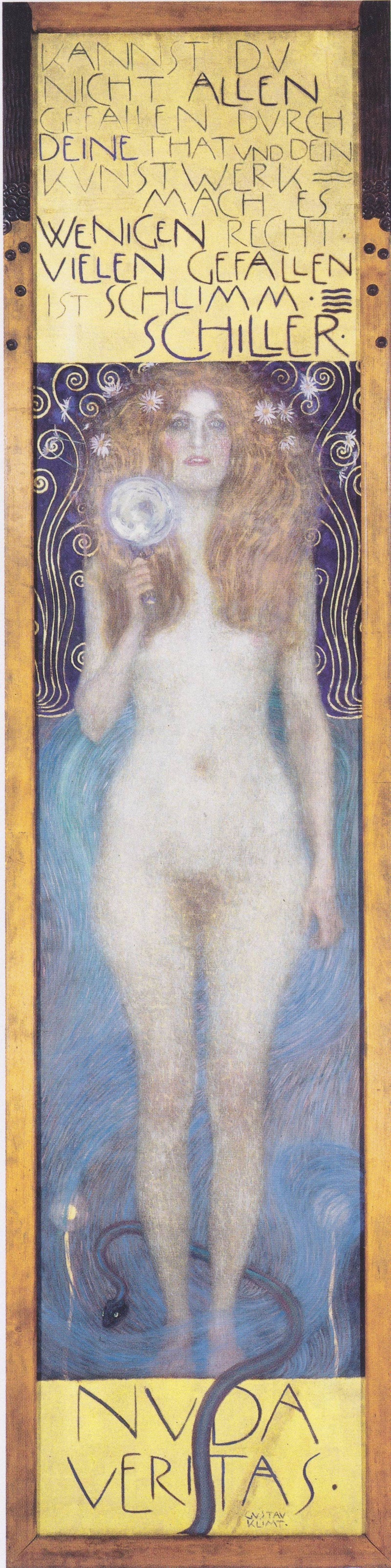 Nuda Veritas by Gustav Klimt, Oil Painting Reproduction