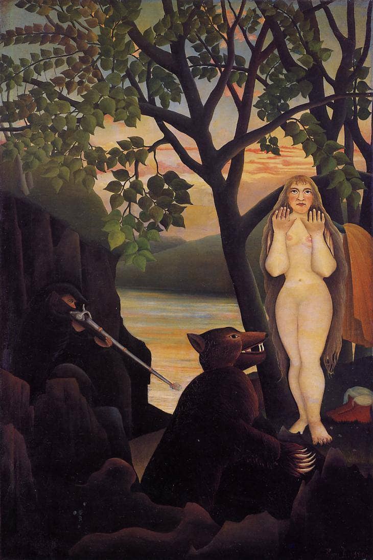 Nude and Bear by Henri Rousseau — Oil Painting Reproduction