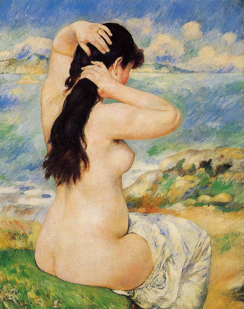 Nude Fixing Her Hair by Pierre-Auguste Renoir — Oil Painting Reproduction