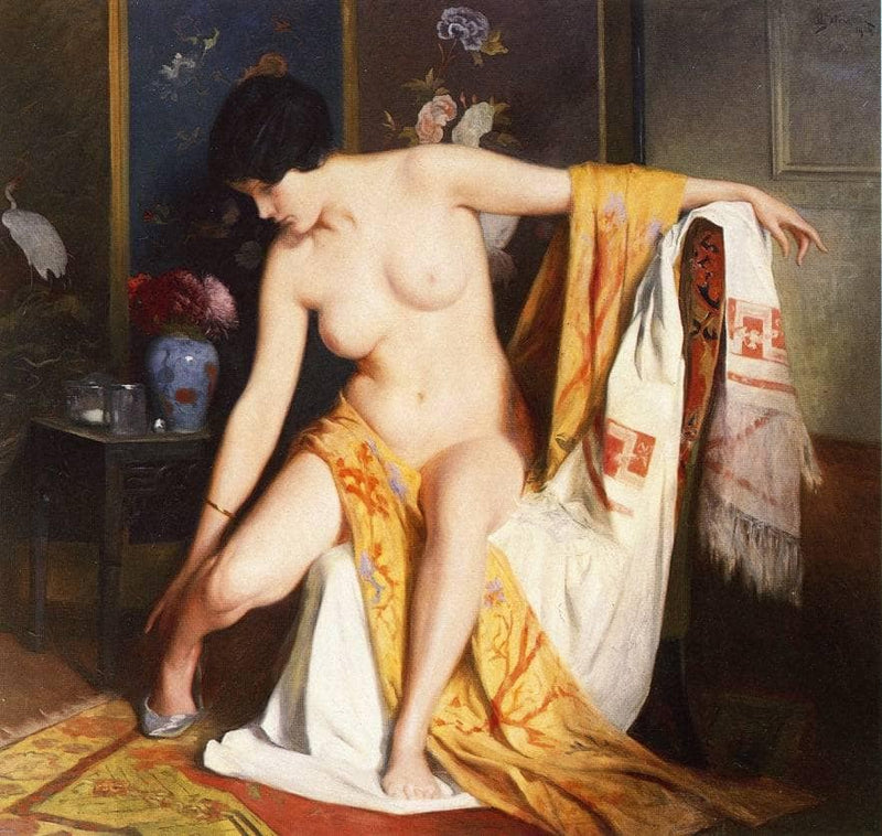 Nude in an Interior by Julius LeBlanc Stewart — Oil Painting Reproduction