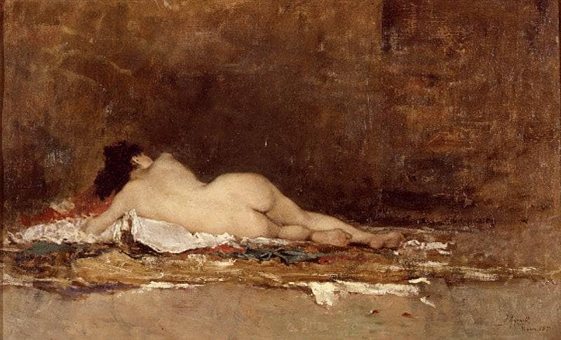 Nude by Joaquín Agrasot — Oil Painting Reproduction