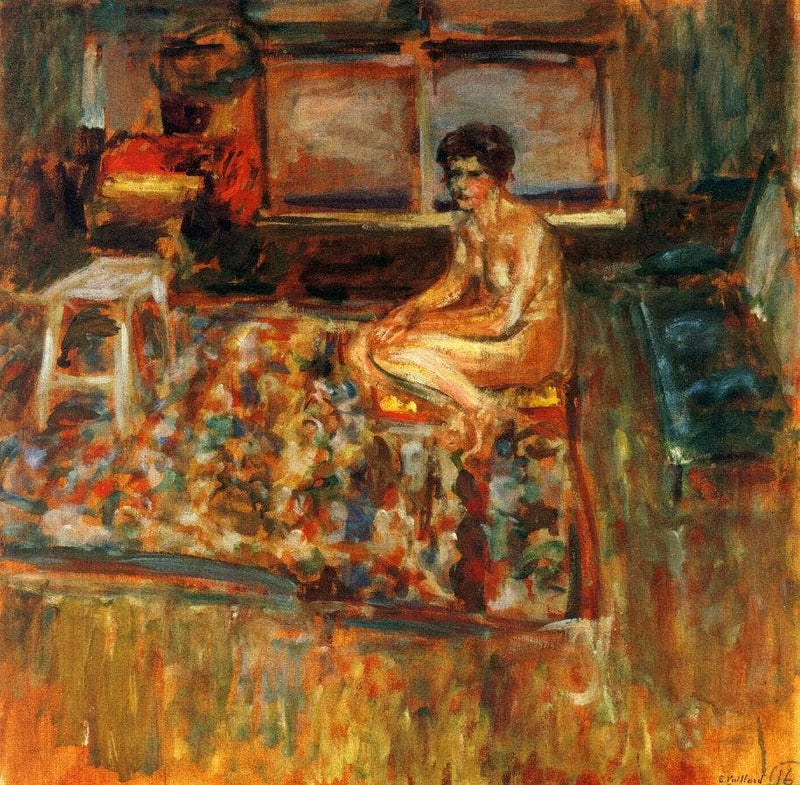 Nude on an Orange Rug by Edouard Vuillard — Oil Painting Reproduction