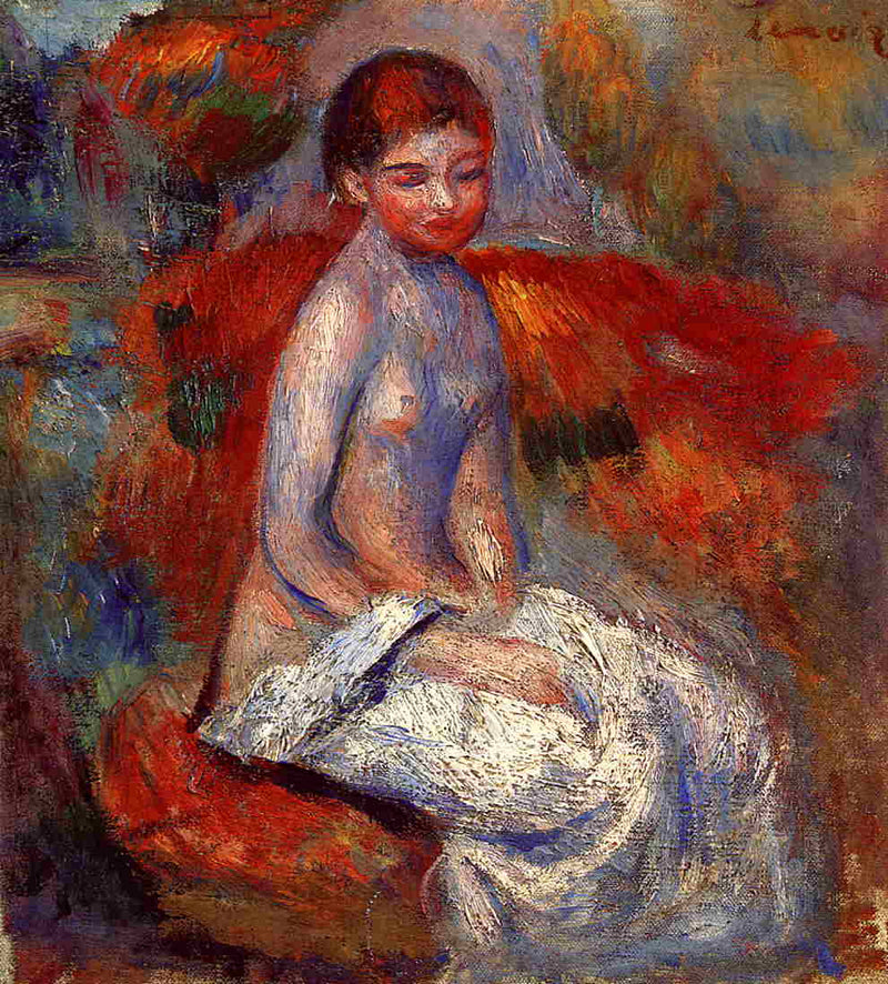 Nude Seated in a Landscape by Pierre-Auguste Renoir — Oil Painting Reproduction