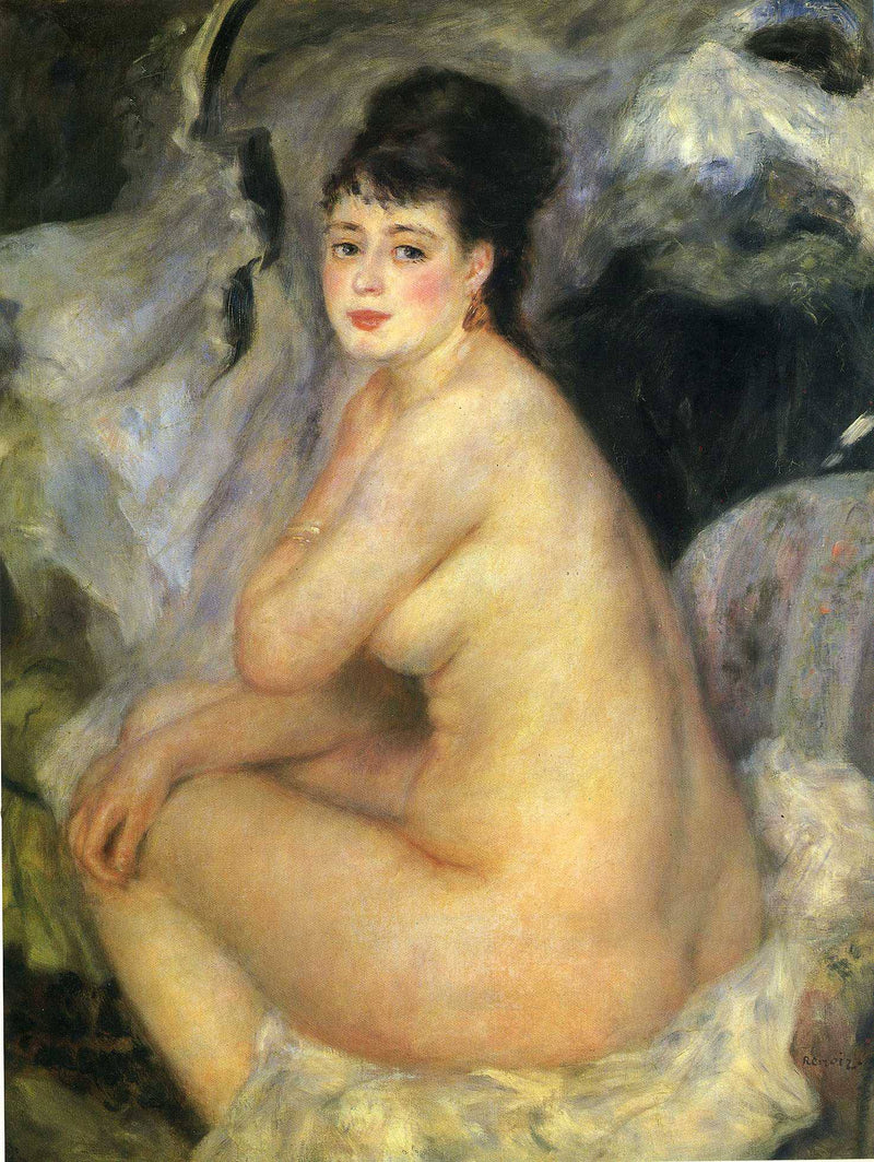 Nude Seated on a Sofa by Pierre-Auguste Renoir — Oil Painting Reproduction