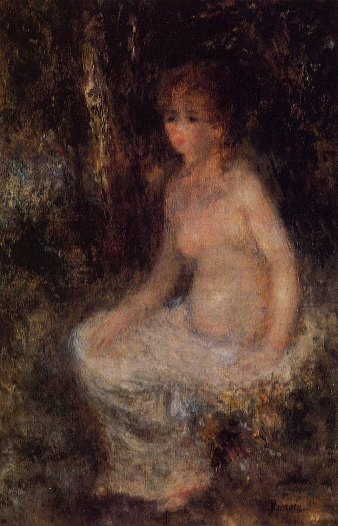Nude Sitting in the Forest by Pierre-Auguste Renoir — Oil Painting Reproduction