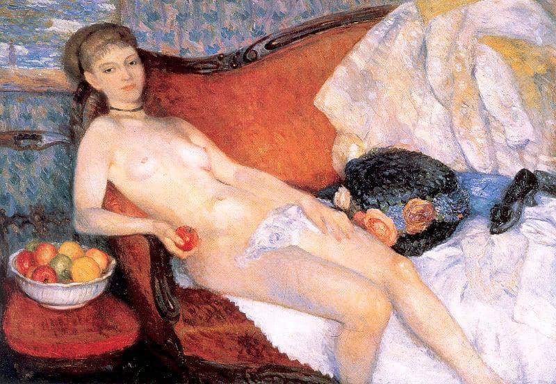 Nude with Apple by William James Glackens — Oil Painting Reproduction