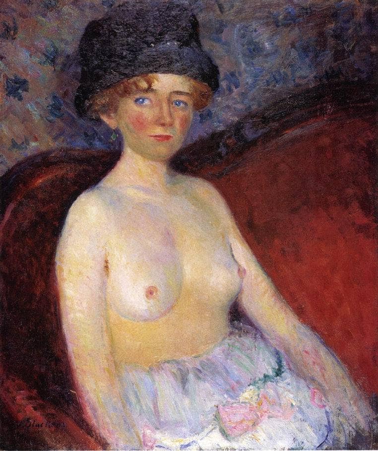 Nude with Hat by William James Glackens — Oil Painting Reproduction