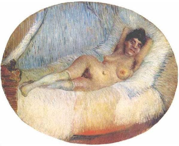 Nude Woman on a Bed by Vincent van Gogh — Oil Painting Reproduction