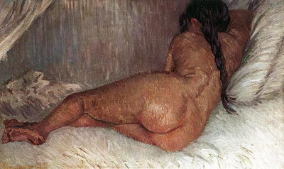Nude Woman Reclining, Seen from the Back in modern living room