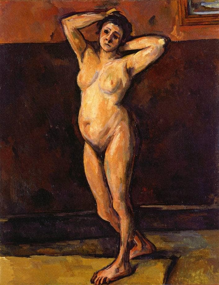 Nude Woman Standing by Paul Cezanne — Oil Painting Reproduction
