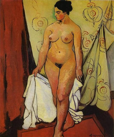 Nude Woman with Drapery in entryway