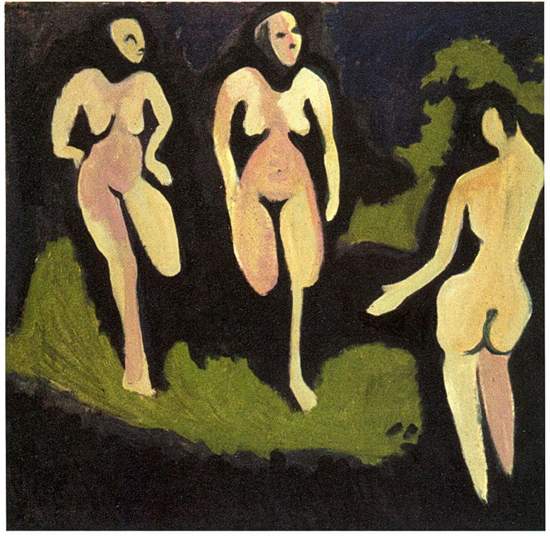 Nudes in a Meadow by Ernst Ludwig Kirchner — Oil Painting Reproduction