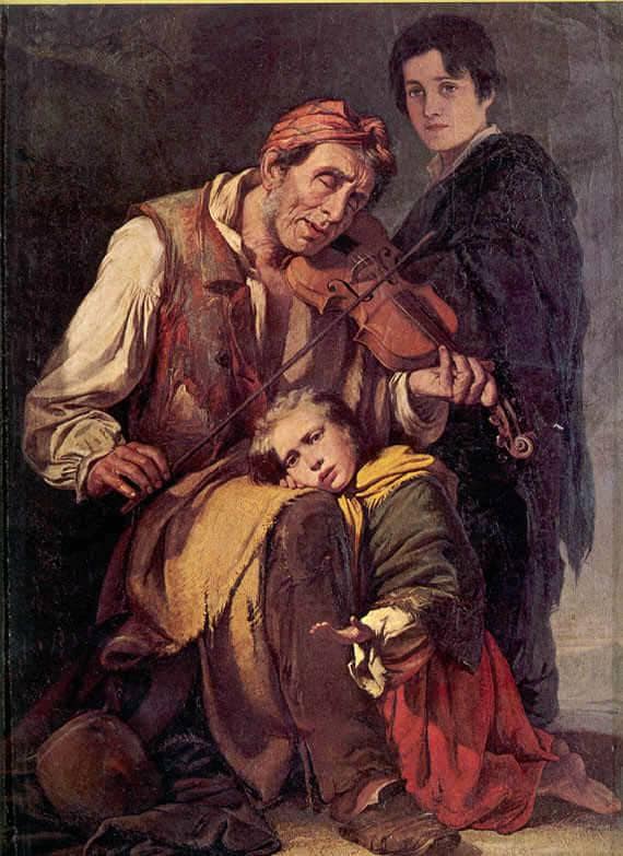 O Pobre Rabequista by José Rodrigues, Oil Painting Reproduction