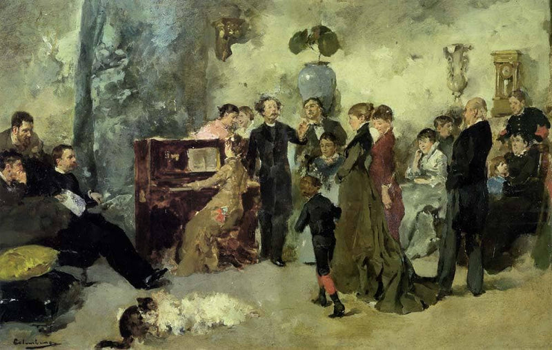 O Serão by Columbano Bordalo Pinheiro — Oil Painting Reproduction
