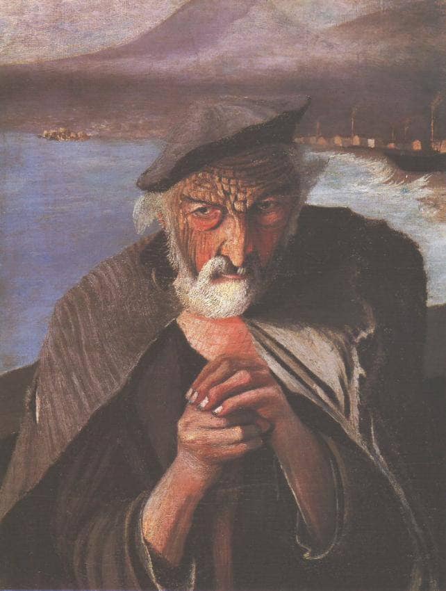 Old Fisherman by Tivadar Kosztka Csontvary — Oil Painting Reproduction