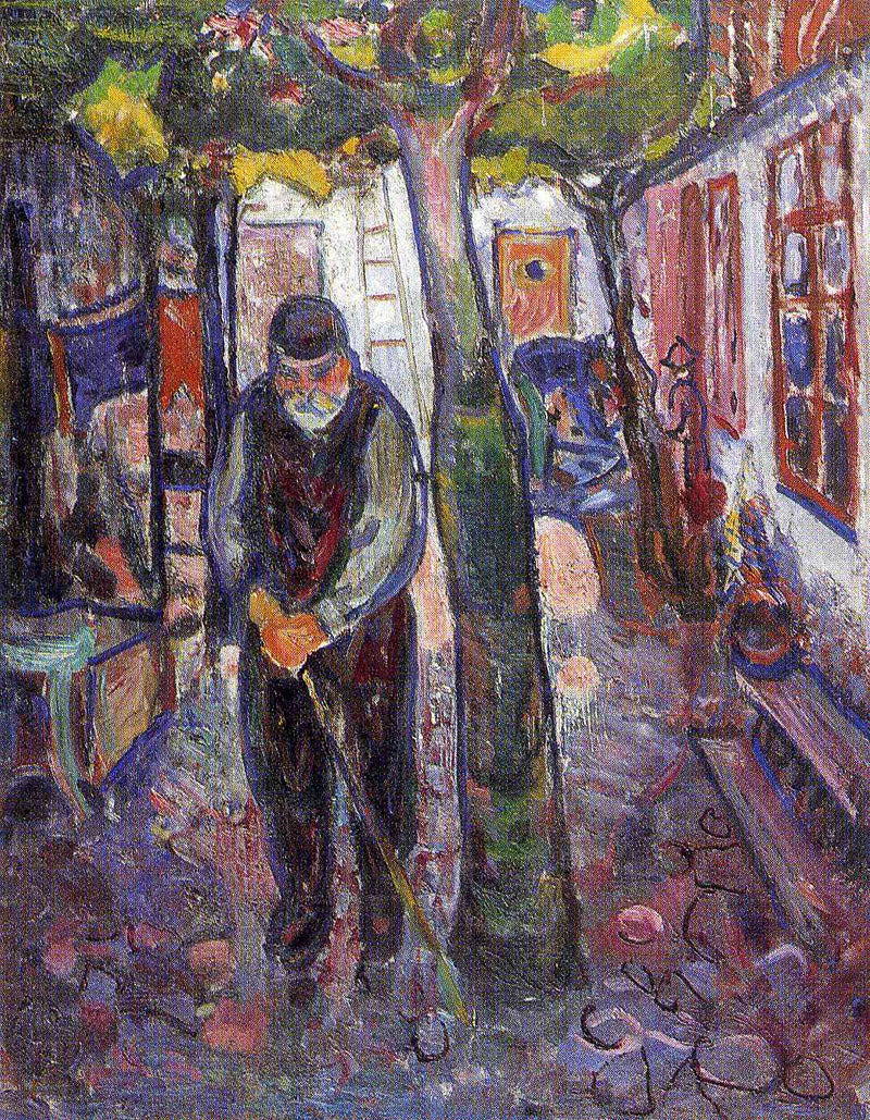 Old Man in Warnemunde by Edvard Munch — Oil Painting Reproduction
