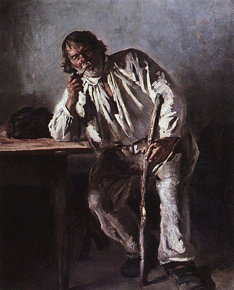 Old man with a pipe by Vladimir Makovsky — Oil Painting Reproduction
