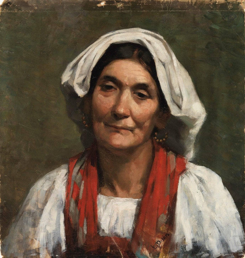 Old Provençal Woman by Elin Danielson-Gambogi — Oil Painting Reproduction