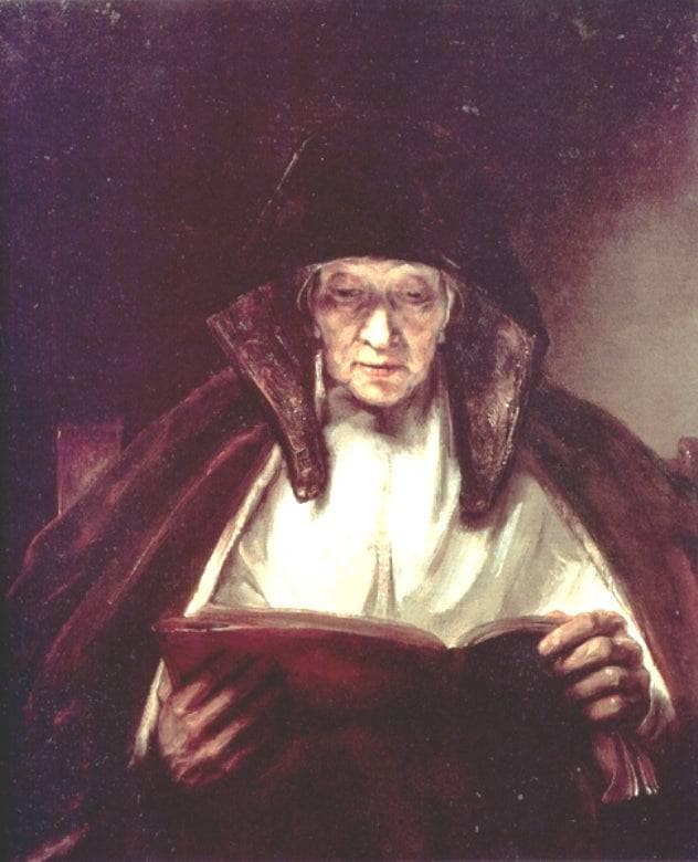 Old Woman Reading by Rembrandt — Oil Painting Reproduction