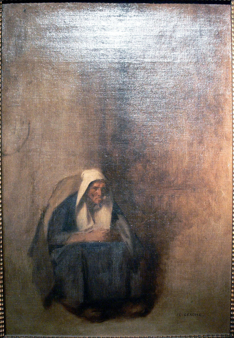 Old Woman with a Pipe (sketch) by Jean-Leon Gerome — Oil Painting Reproduction