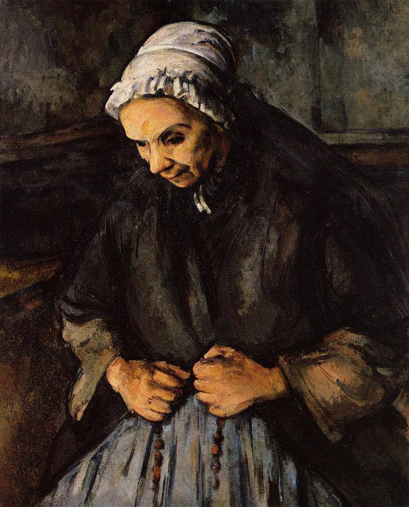 Old Woman with a Rosary by Paul Cezanne — Oil Painting Reproduction