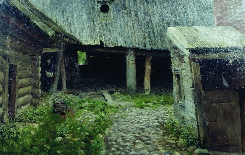 Old yard. Plyos. by Isaac Levitan — Oil Painting Reproduction