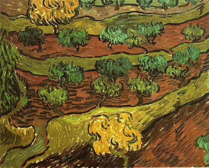 Olive Trees against a Slope of a Hill by Vincent van Gogh, Oil Painting Reproduction
