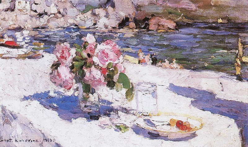 On a Sea Shore by Konstantin Korovin — Oil Painting Reproduction