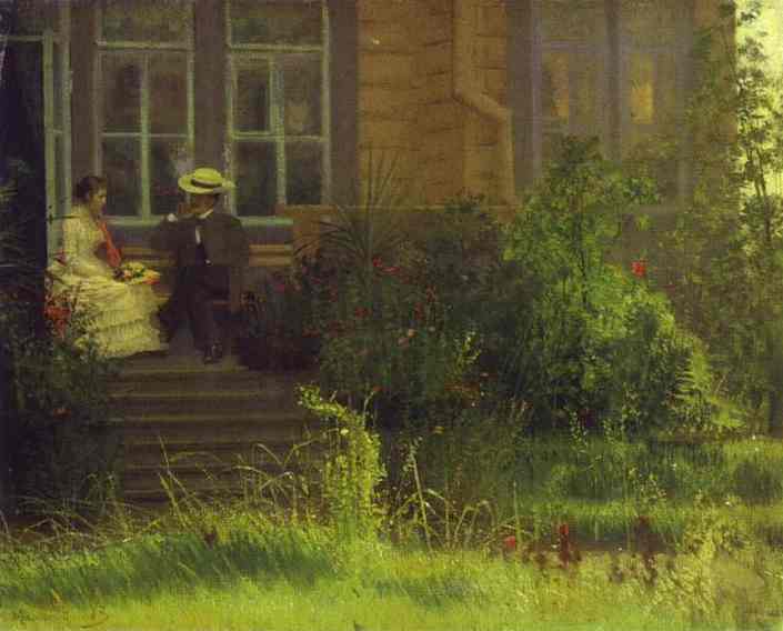 On the Balkony Siverskaya by Ivan Kramskoy — Oil Painting Reproduction