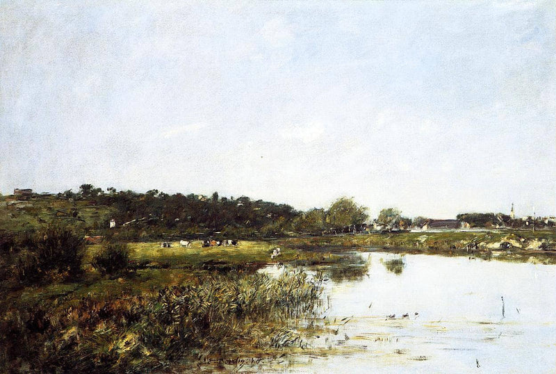 On The Banks of the Touques by Eugene Boudin — Oil Painting Reproduction