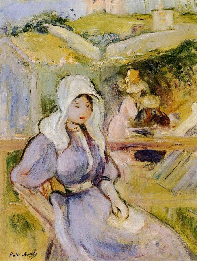 On the Beach at Portrieux by Berthe Morisot — Oil Painting Reproduction