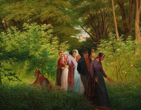 On the Church Path In the Forest by Jørgen Sonne — Oil Painting Reproduction