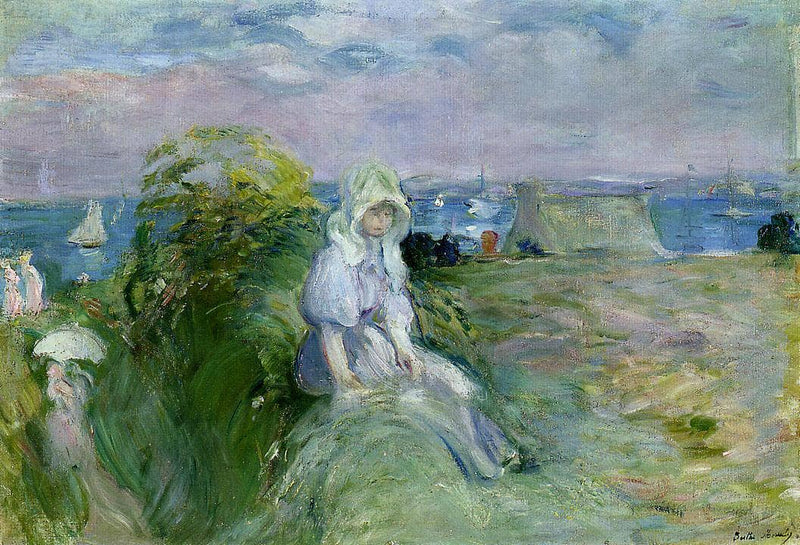 On the Cliff at Portrieux by Berthe Morisot — Oil Painting Reproduction