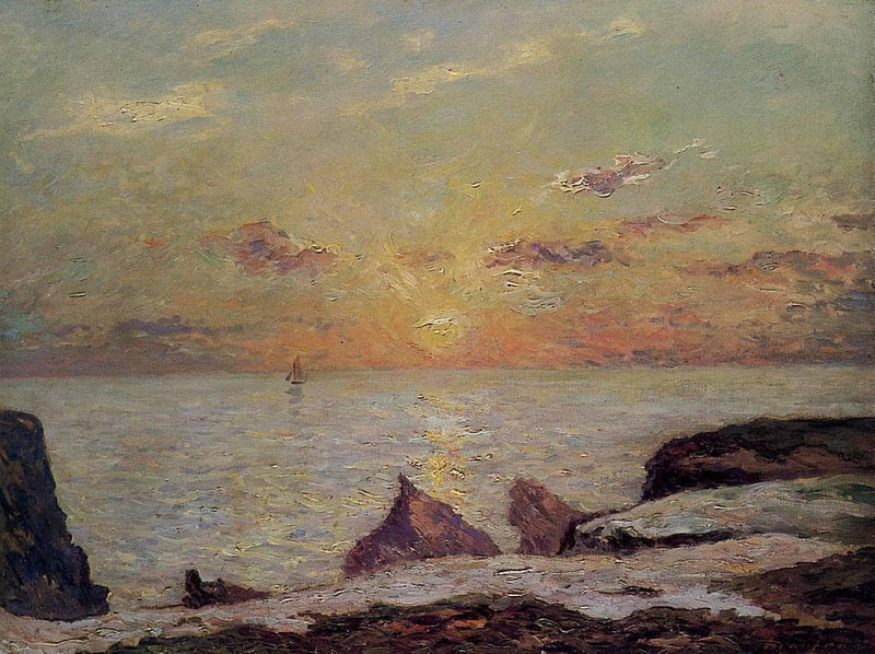 On the Cliffs of Belle Isle on Mer by Maxime Maufra — Oil Painting Reproduction
