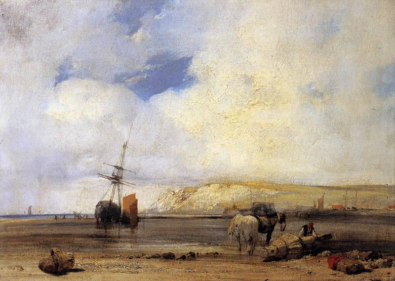 On the Coast of Picardy by Richard Parkes Bonington — Oil Painting Reproduction