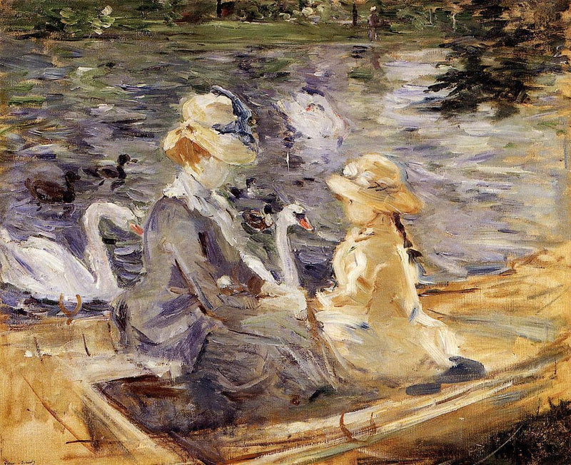 On the Lake in the Bois de Boulogne by Berthe Morisot — Oil Painting Reproduction