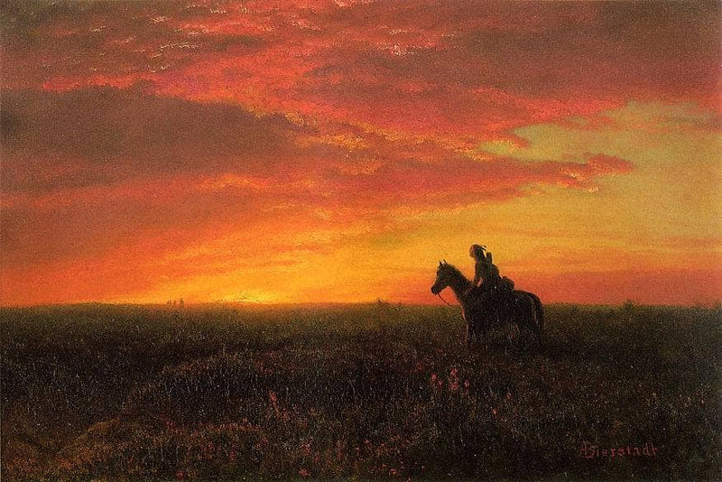 On the Plains, Sunset by Albert Bierstadt — Oil Painting Reproduction